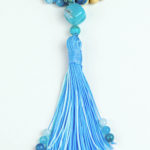 Japamala Madera Mix Turquesa detalle tassel